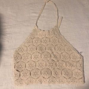 Cropped Tie Halter Top, Adjustable tie
